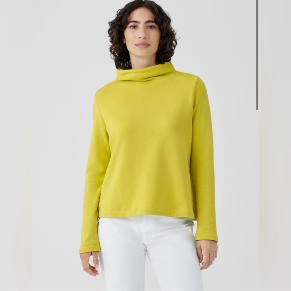 EILEEN FISHER Funnel Neck Organic Cotton
Top Citron Yellow Casual